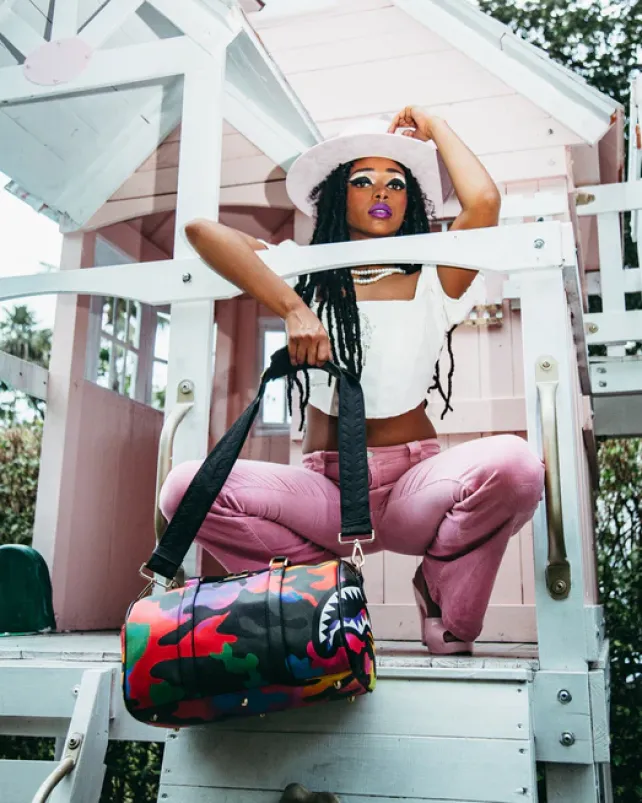 DUFFLES>SPRAYGROUND CAMOBURST MINI DUFFLE