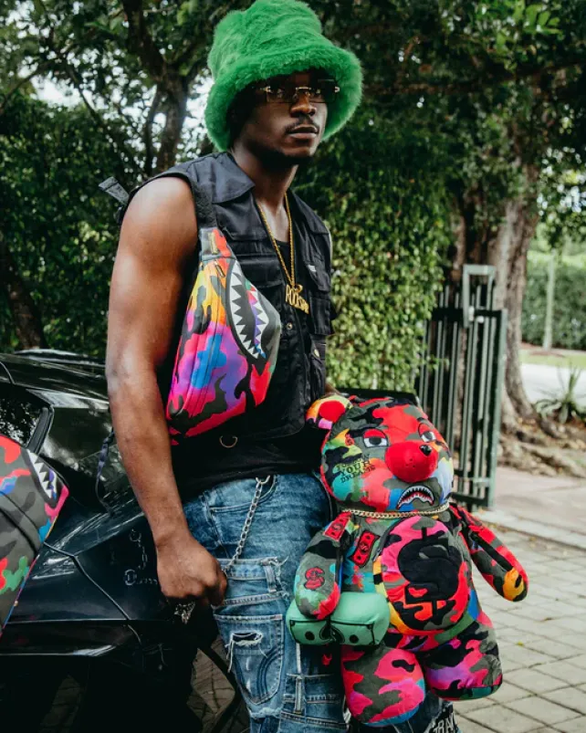 TEDDY BEAR BACKPACKS|BACKPACKS>SPRAYGROUND CAMOBURST MONEYBEAR TEDDYBEAR BACKPACK