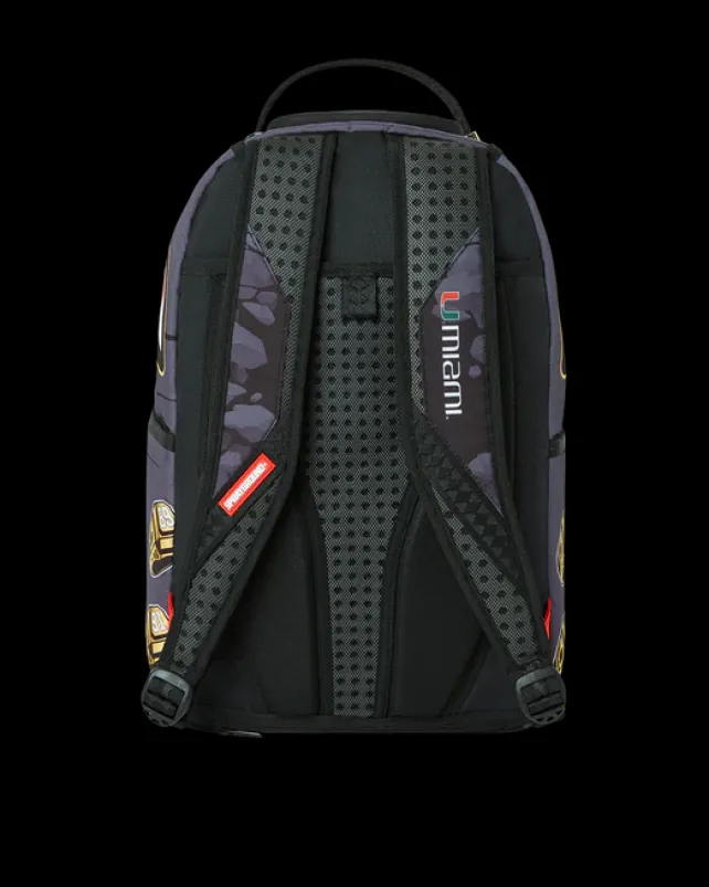 BACKPACKS>SPRAYGROUND CANES MUSCLE UNIVERSITY OF MIAMI BACKPACK (WITH WARREN SAPP)