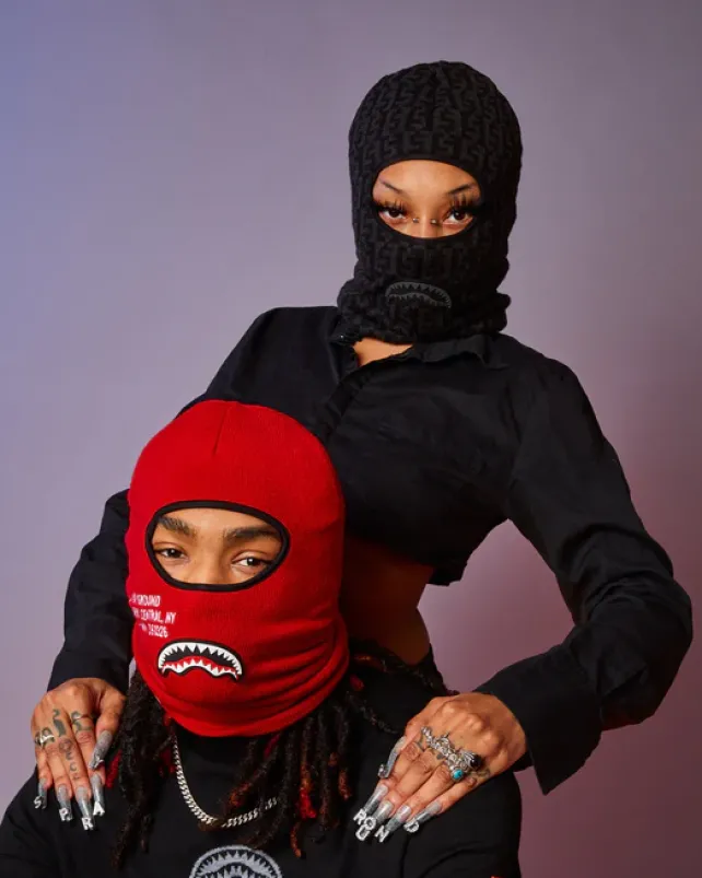 SKI MASKS|COLD WEATHER GEAR>SPRAYGROUND CASHIN CHECKS SKI MASK (GRAY)