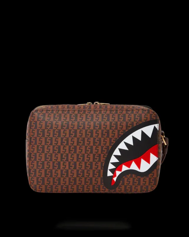 TOILETRIES AKA MONEY BAGS>SPRAYGROUND CASHIN CHECKS TOILETRY BAG