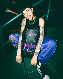 BACKPACKS>SPRAYGROUND CAZZU IRIDESCENT CUT u0026 SEW SPIDER SKULL SHARK BACKPACK (DLXV)