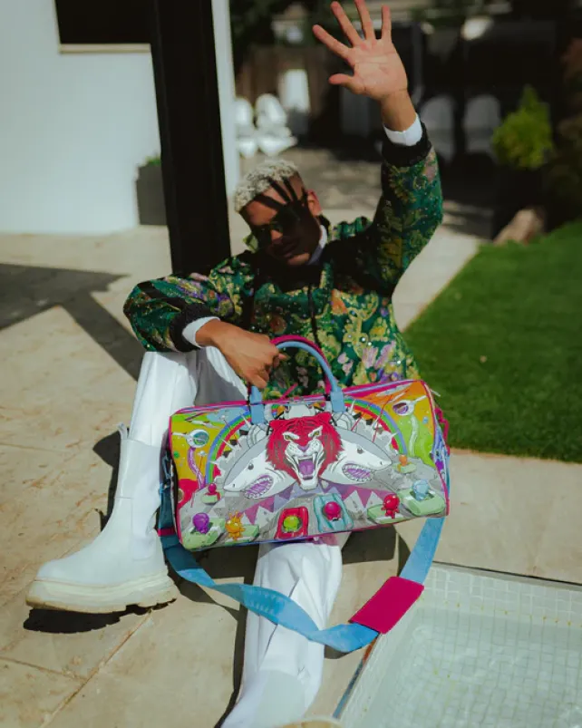 DUFFLES>SPRAYGROUND CHAOTIC UNIVERSE DUFFLE