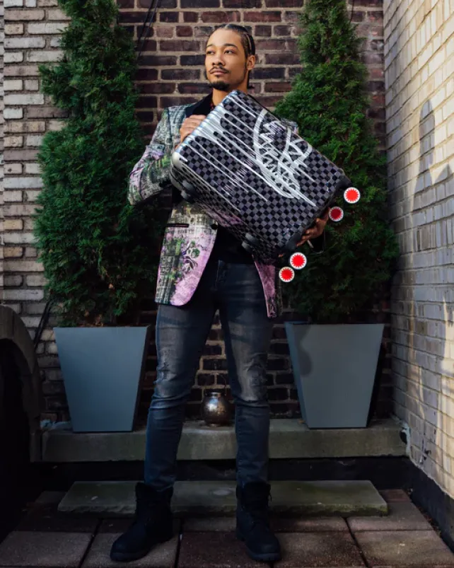 CARRY-ON LUGGAGE>SPRAYGROUND CHATEAU GHOST SHARKNAUTICS HARDSHELL CARRY-ON LUGGAGE