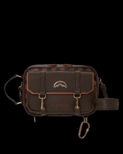 TOILETRIES AKA MONEY BAGS>SPRAYGROUND CHECKMATE ROYALE MESSENGER BRICK BAG