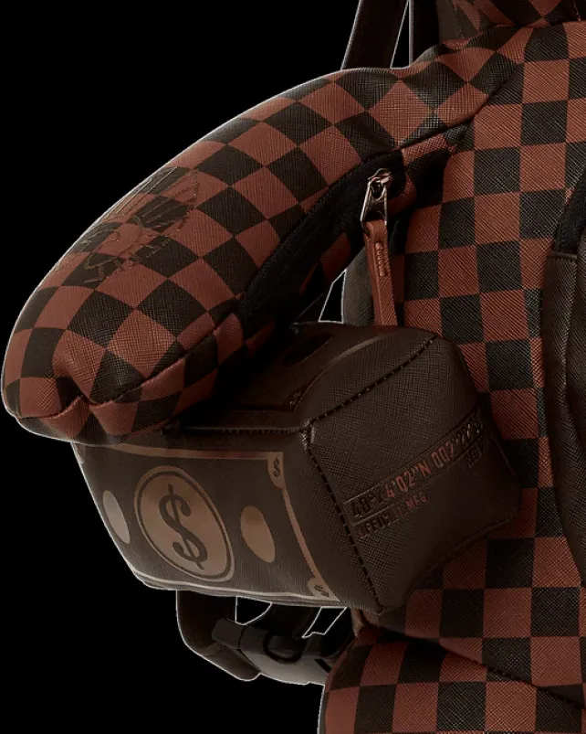TEDDY BEAR BACKPACKS|BACKPACKS>SPRAYGROUND CHECKMATE ROYALE MONEYBEAR TEDDYBEAR BACKPACK