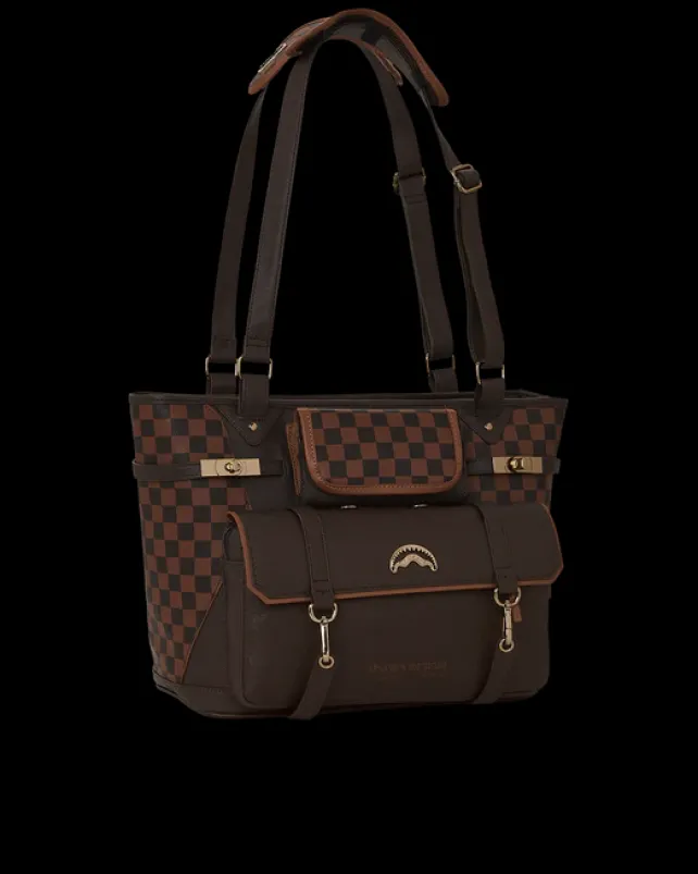 TOTES|HANDBAGS>SPRAYGROUND CHECKMATE ROYALE TOTE