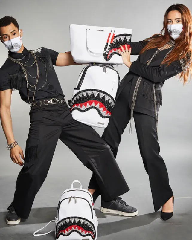 SAVAGES|BACKPACKS>SPRAYGROUND CLEARCUT SAVAGE BACKPACK (WHITE)
