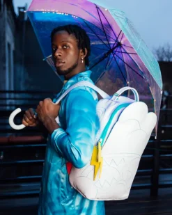 BACKPACKS>SPRAYGROUND CLOUDY WITH A CHANCE OF SHARK BACKPACK (DLXV)