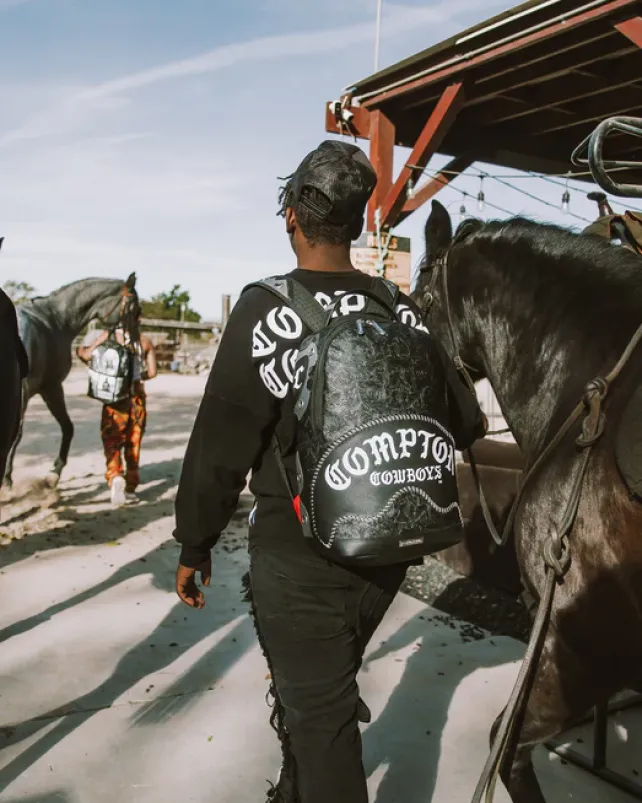BACKPACKS>SPRAYGROUND COMPTON COWBOYS WELCOME TO MY CITY BACKPACK