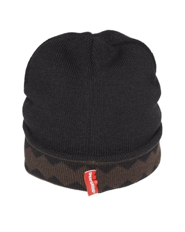 COLD WEATHER GEAR|BEANIES>SPRAYGROUND CORE BEANIE (BROWN)