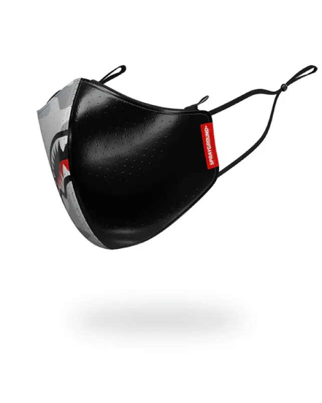 FACE MASKS>SPRAYGROUND DAMAGE CONTROL STASH POCKET VEGAN LEATHER FACE MASK