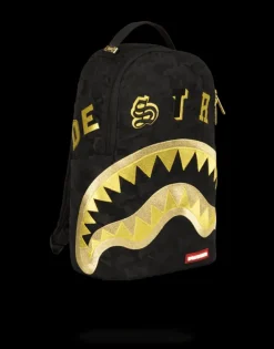 BACKPACKS>SPRAYGROUND DESTROY SHARK (GOLD CAMO)