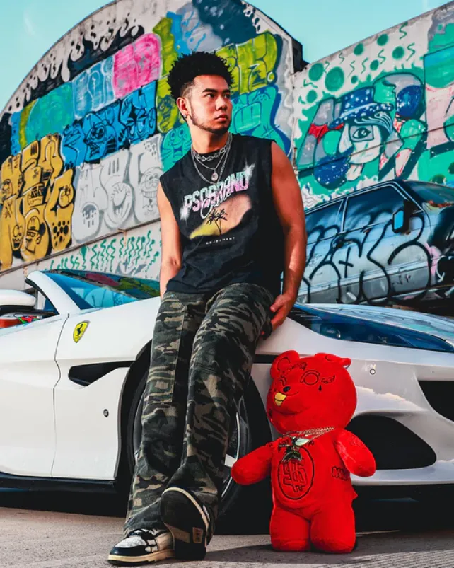 TEDDY BEAR BACKPACKS|BACKPACKS>SPRAYGROUND DIABLO PLUSH TEDDYBEAR BACKPACK