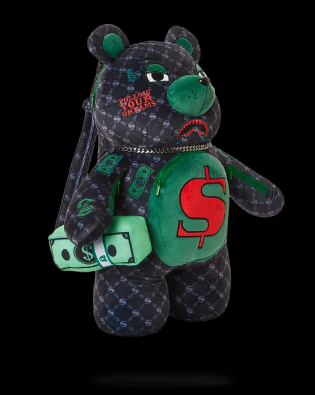 TEDDY BEAR BACKPACKS|BACKPACKS>SPRAYGROUND DINERO MONEYBEAR TEDDYBEAR BACKPACK