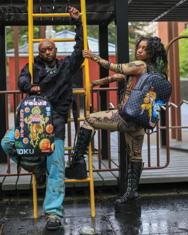 BACKPACKS>SPRAYGROUND DRAGON BALL Z KAMEHAMEHA SHARK BITE BACKPACK (DLXV)