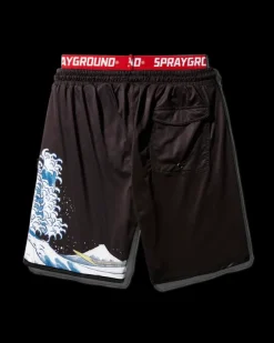SWIMWEAR>SPRAYGROUND DRAGON WAVE CORTO SWIM TRUNKS (BLACK)