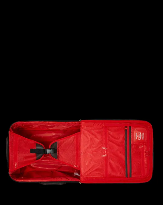 CARRY-ON LUGGAGE>SPRAYGROUND EXTERIOR GOLD ZIP POCKET SHARKS IN PARIS JETSETTER CARRY-ON LUGGAGE