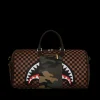 DUFFLES>SPRAYGROUND EXTERIOR GOLD ZIP POCKET SHARKS IN PARIS DUFFLE