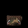 CROSSOVER CLUTCHES>SPRAYGROUND EXTERIOR GOLD ZIP POCKET SHARKS IN PARIS CROSSOVER CLUTCH
