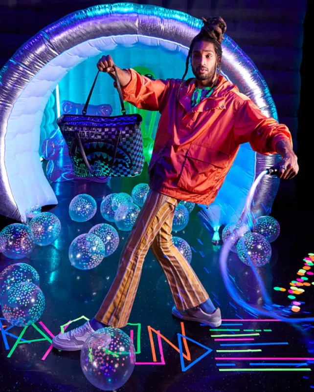 TOTES>SPRAYGROUND FIBER OPTIC LIGHTSHOW TOTE