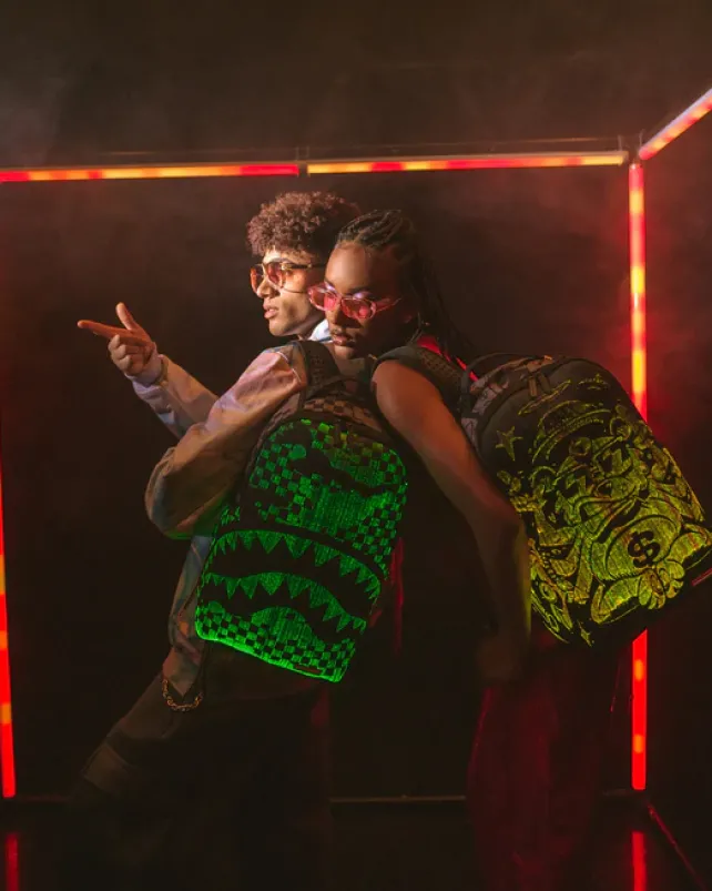 BACKPACKS>SPRAYGROUND FIBER OPTICS 3AM THE PARTY NEVER STOPS BACKPACK
