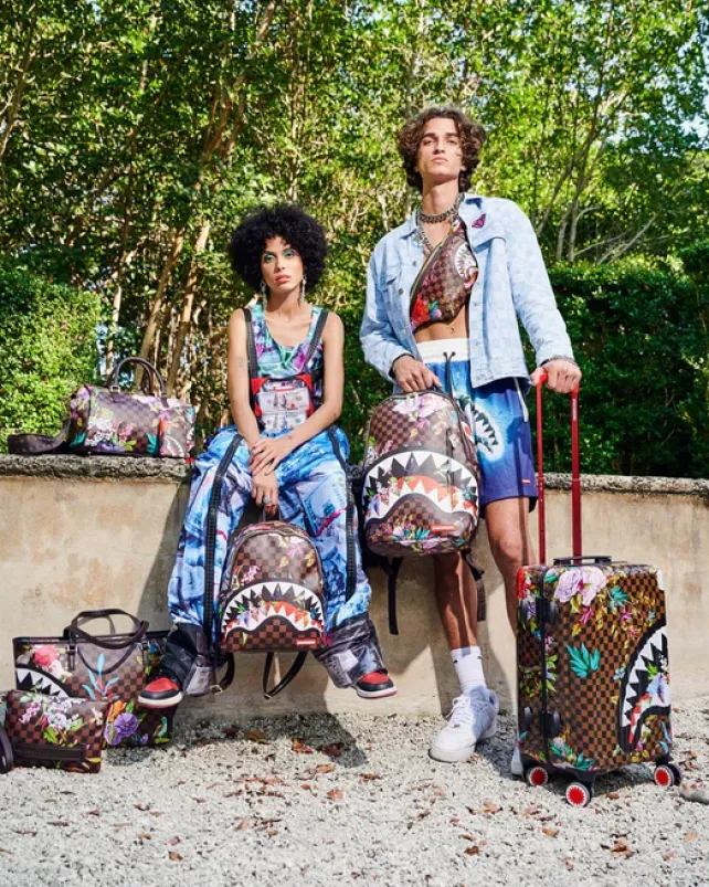 CARRY-ON LUGGAGE>SPRAYGROUND GARDEN OF SHARKS SHARKNAUTICS HARDSHELL CARRY-ON LUGGAGE