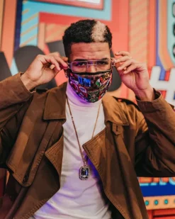FACE MASKS>SPRAYGROUND GLOBAL MOGUL FACE MASK