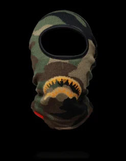 SKI MASKS>SPRAYGROUND GOLD KNIT SHARK MOUTH SKI MASK