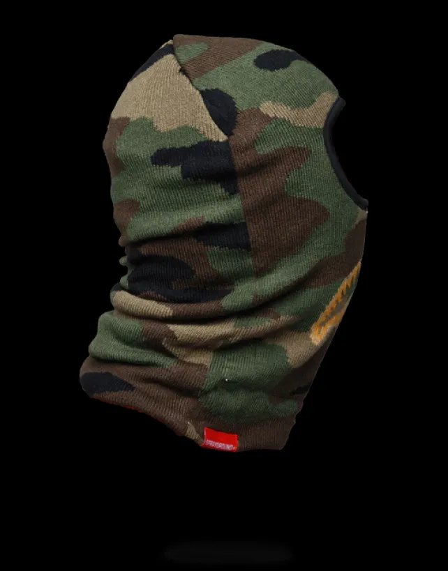 SKI MASKS>SPRAYGROUND GOLD KNIT SHARK MOUTH SKI MASK