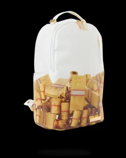 BACKPACKS>SPRAYGROUND GOLD MONEY BRICKS DLXV BACKPACK