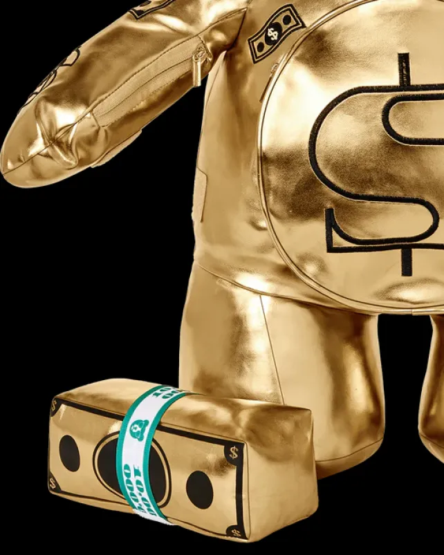 TEDDY BEAR BACKPACKS|BACKPACKS>SPRAYGROUND GOLD RUSH MONEYBEAR TEDDYBEAR BACKPACK