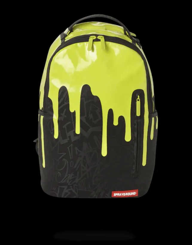 BACKPACKS>SPRAYGROUND GREEN NEON DRIP BACKPACK (ONE OF ONE)