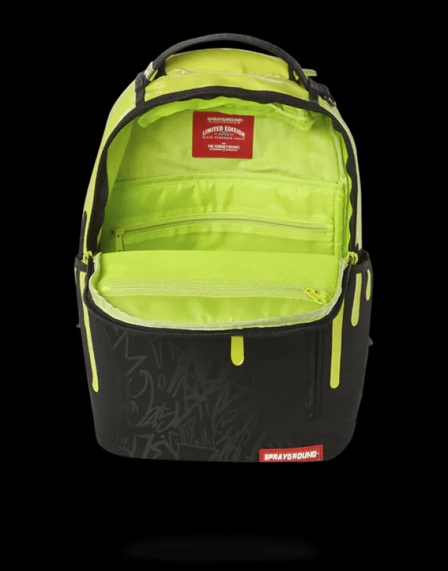 BACKPACKS>SPRAYGROUND GREEN NEON DRIP BACKPACK (ONE OF ONE)