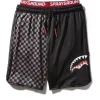 SWIMWEAR>SPRAYGROUND GREY CHECKERED SPLIT CORTO SWIM TRUNKS