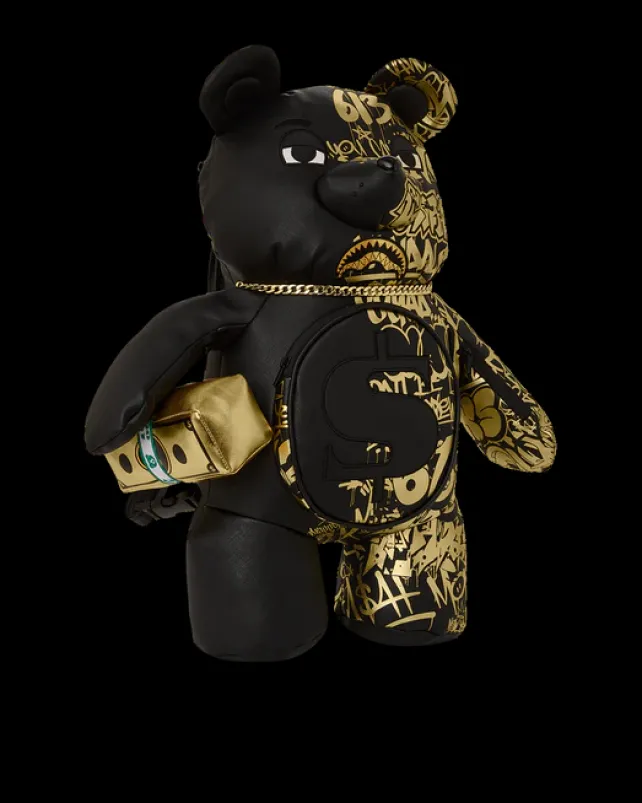TEDDY BEAR BACKPACKS|BACKPACKS>SPRAYGROUND HALF GRAFF GLIDE MONEYBEAR TEDDYBEAR BACKPACK
