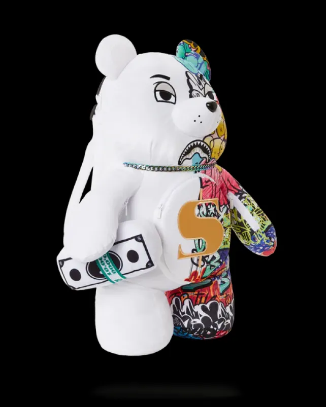 TEDDY BEAR BACKPACKS|BACKPACKS>SPRAYGROUND HALF GRAFF MONEYBEAR TEDDYBEAR BACKPACK