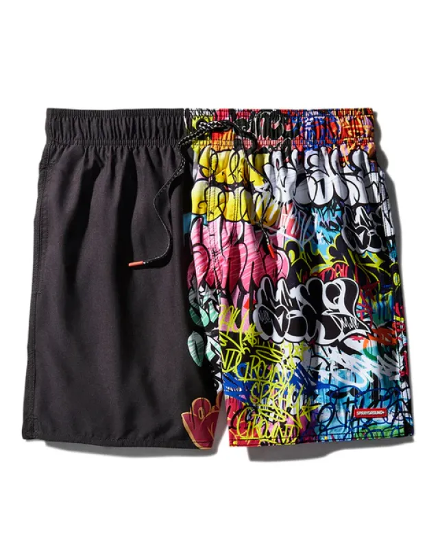 SWIMWEAR>SPRAYGROUND HALF GRAFF SHOTO SWIM TRUNKS