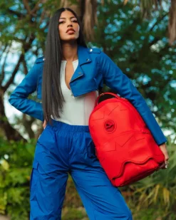 BACKPACKS>SPRAYGROUND HEAVY METAL SHARK RED BACKPACK (DLXV)