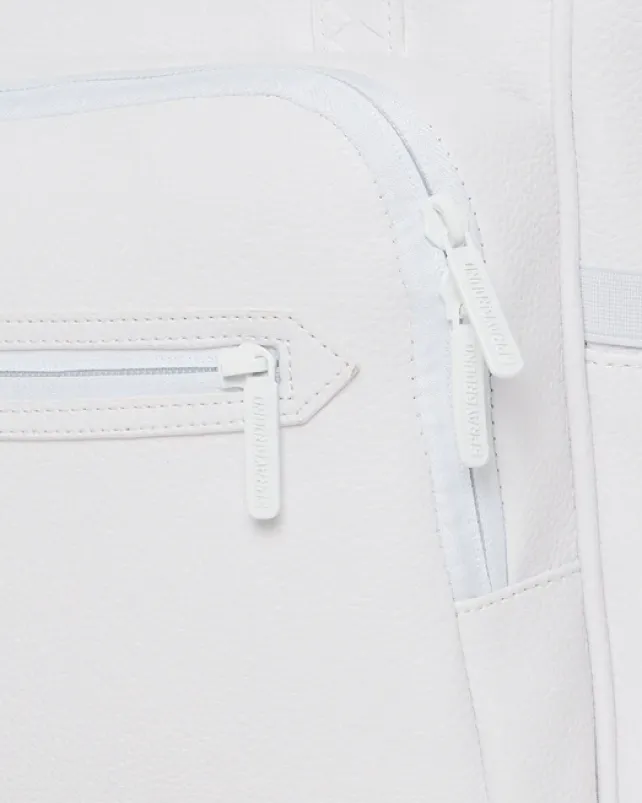 BACKPACKS>SPRAYGROUND HEAVY METAL SHARK WHITE OUT BIZ TOP OPENER BACKPACK