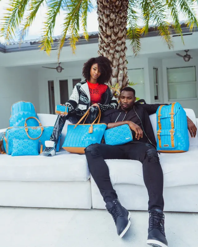 TOILETRIES AKA MONEY BAGS>SPRAYGROUND ILLUCHAINS TURQ TOILETRY BAG