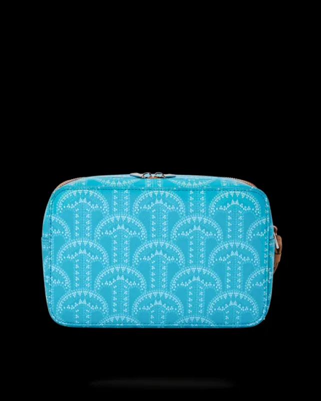TOILETRIES AKA MONEY BAGS>SPRAYGROUND ILLUCHAINS TURQ TOILETRY BAG