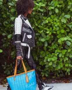 TOTES>SPRAYGROUND ILLUCHAINS TURQ TOTE
