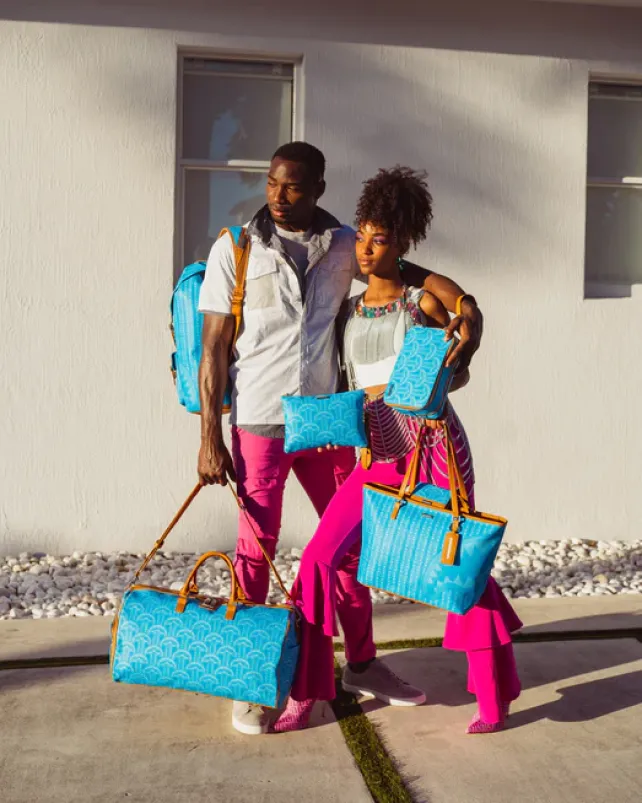 TOTES>SPRAYGROUND ILLUCHAINS TURQ TOTE