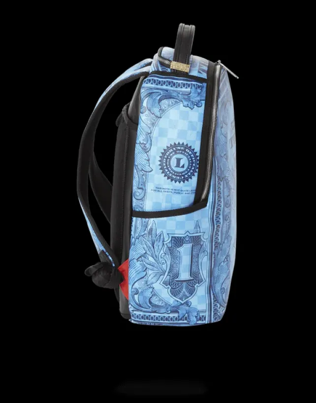 BACKPACKS>SPRAYGROUND IN GOD WE TRUST BLUE BACKPACK (ONE OF ONE)