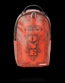 BACKPACKS>SPRAYGROUND IN GOD WE TRUST RED BACKPACK (ONE OF ONE)