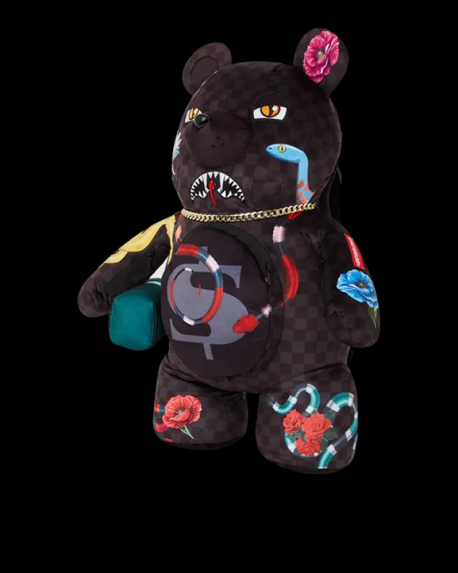 TEDDY BEAR BACKPACKS|BACKPACKS>SPRAYGROUND JARDIN D'EDEN MONEYBEAR TEDDYBEAR BACKPACK