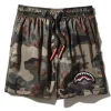 SWIMWEAR>SPRAYGROUND KIDS CAMO CHECKERED SWIM TRUNKS