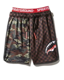 SWIMWEAR>SPRAYGROUND KIDS CHECKS u0026 CAMO SWIM TRUNKS