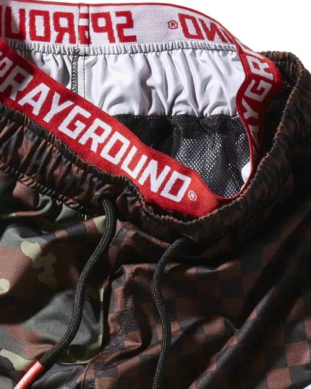 SWIMWEAR>SPRAYGROUND KIDS CHECKS u0026 CAMO SWIM TRUNKS
